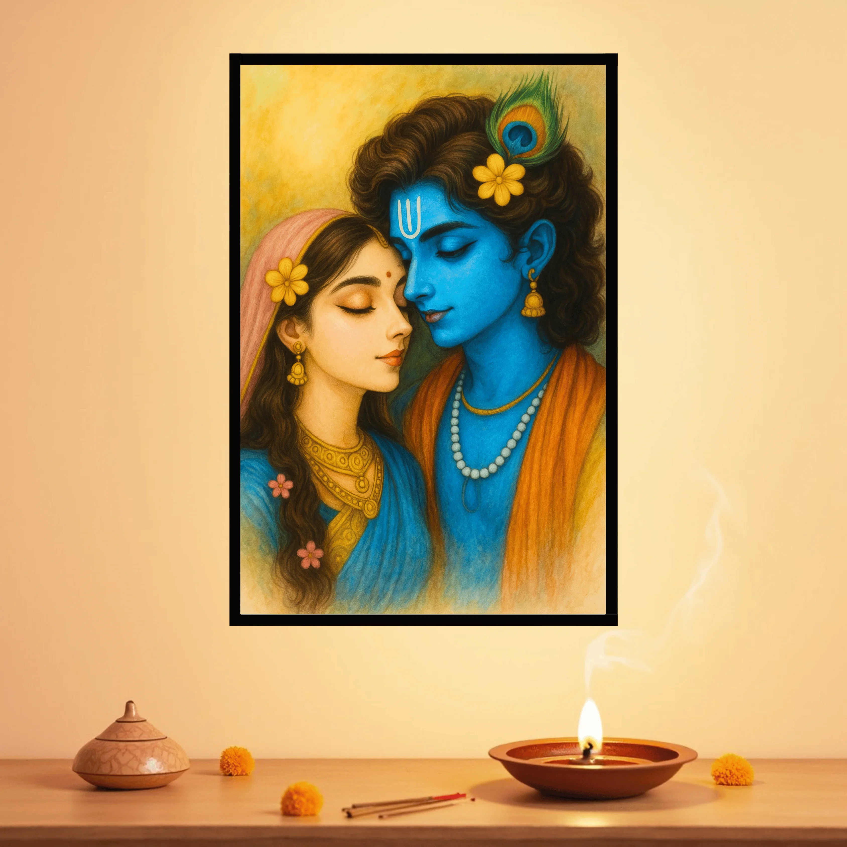 Eternal Embrace Krishna & Radha Frame - Image 3