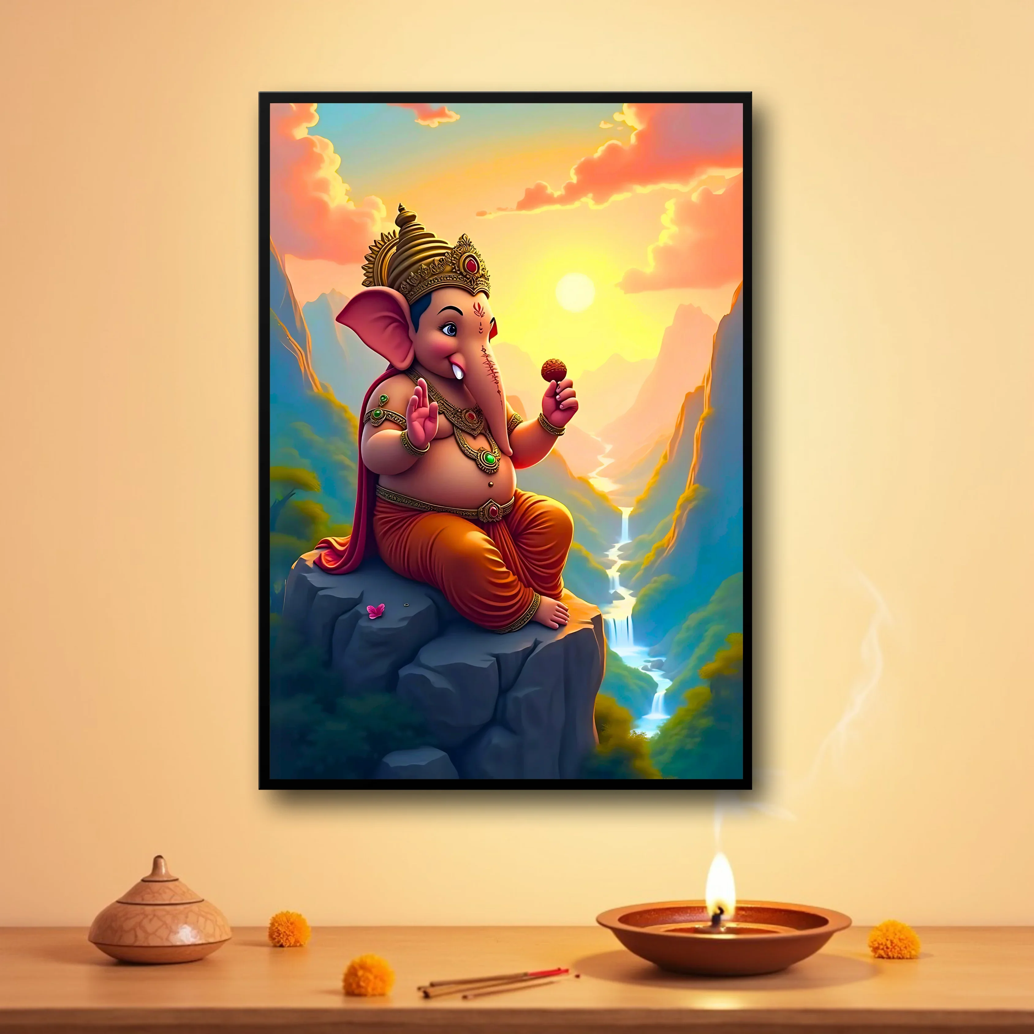 Ganesha Mountain View Frame - A4 Size - Image 3
