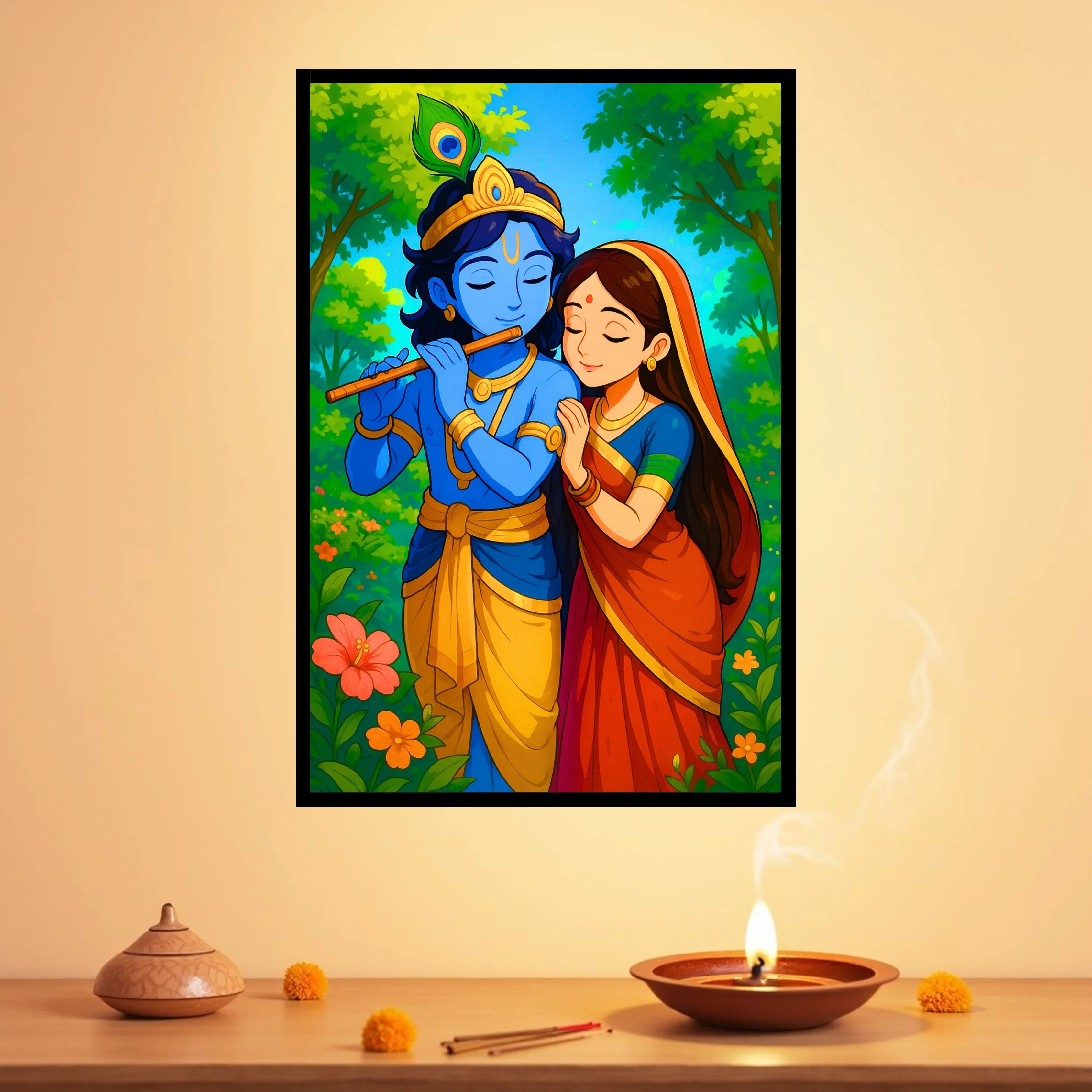 Krishna Radha Melodic Garden Frame - Image 3