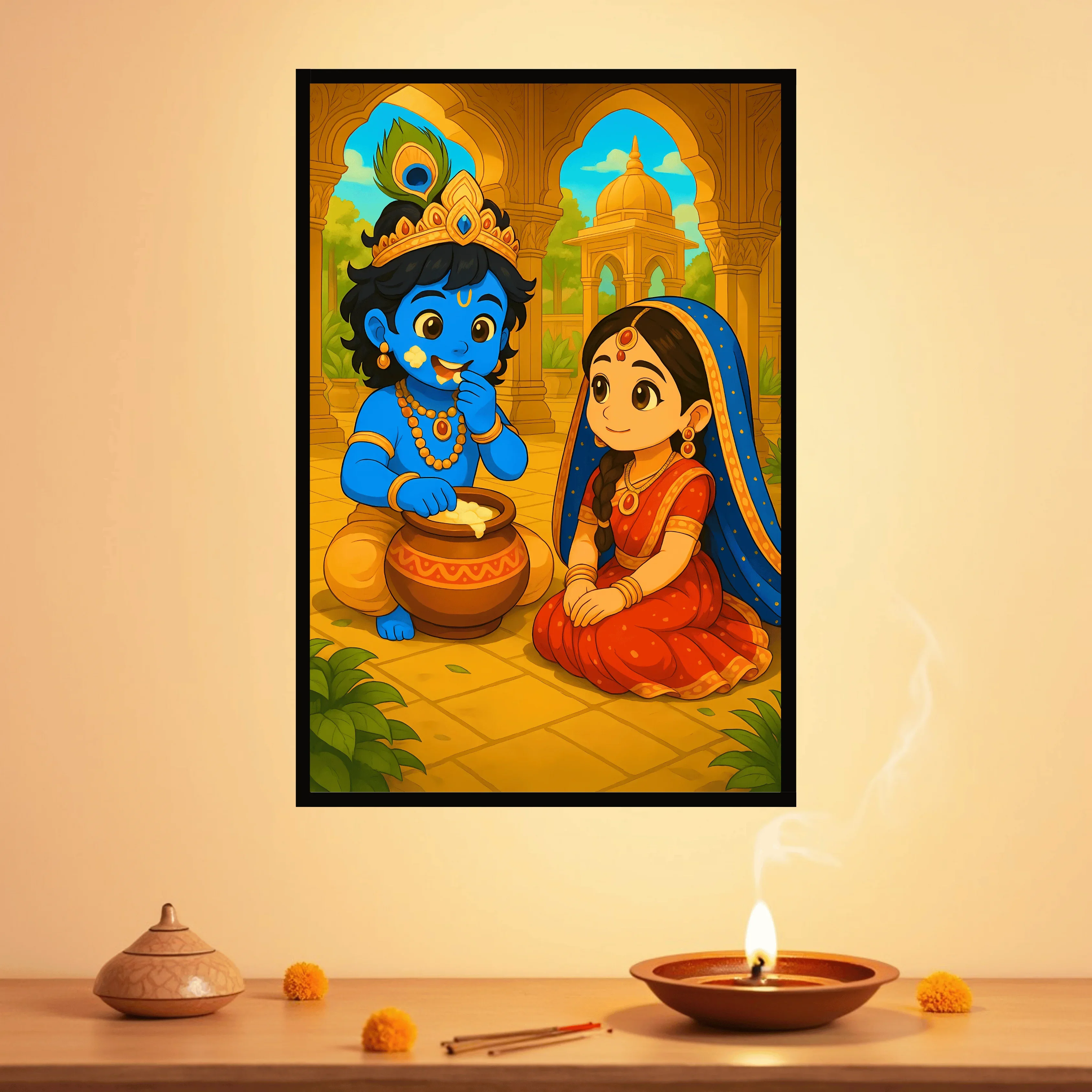 Little Krishna Butter Mischief Frame - Image 3
