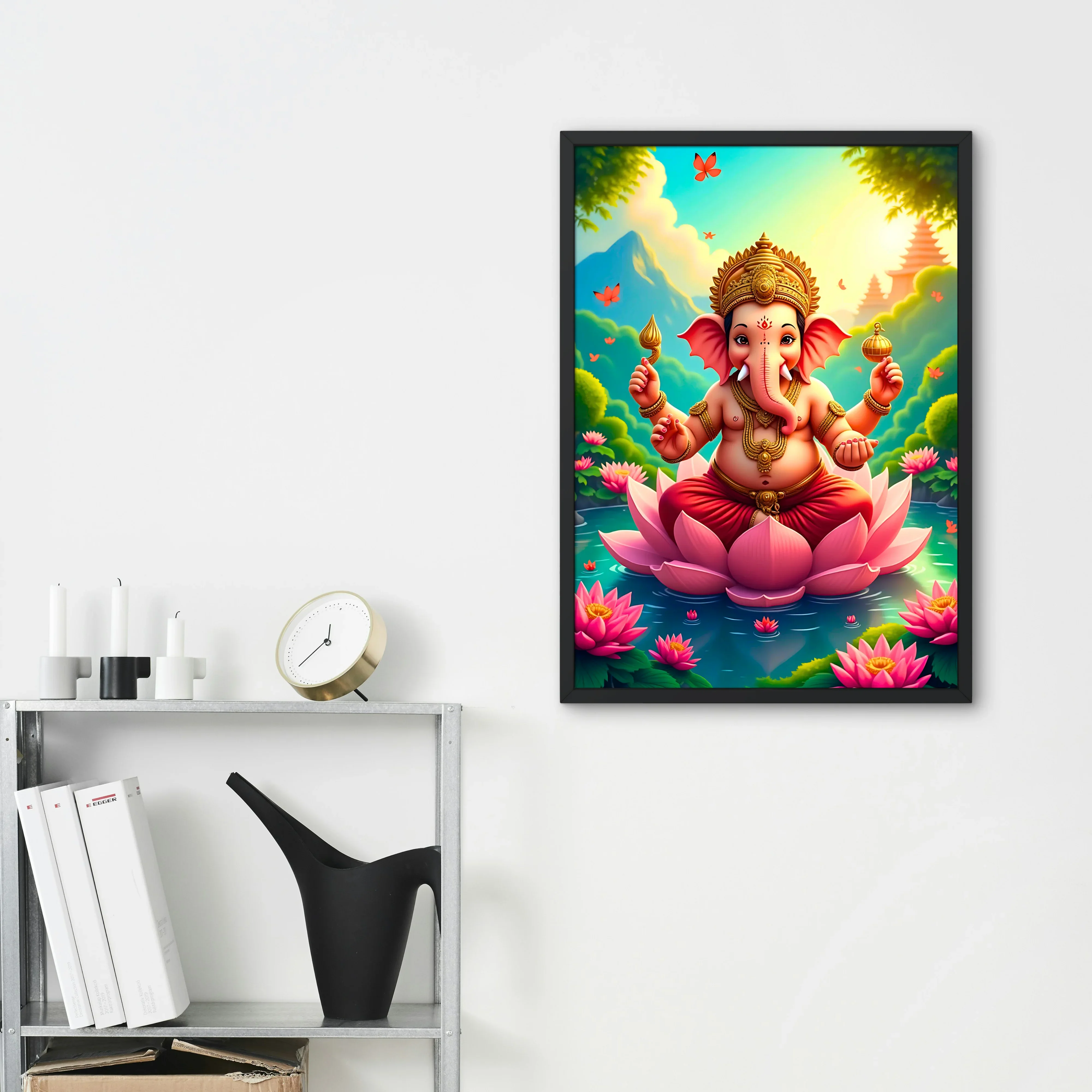 Royal Ganesha Lotus Frame - A4 Size - Image 3