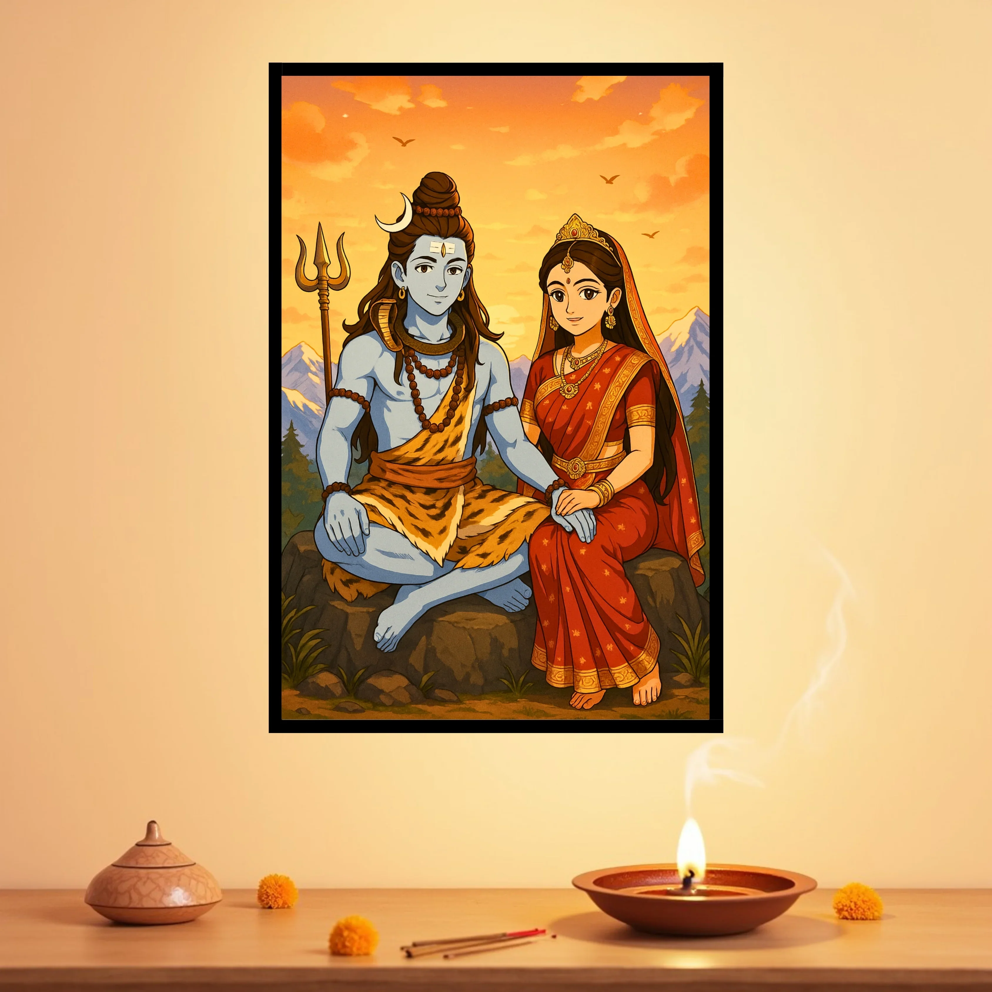 Shiva & Parvati Sunset Frame - Image 3