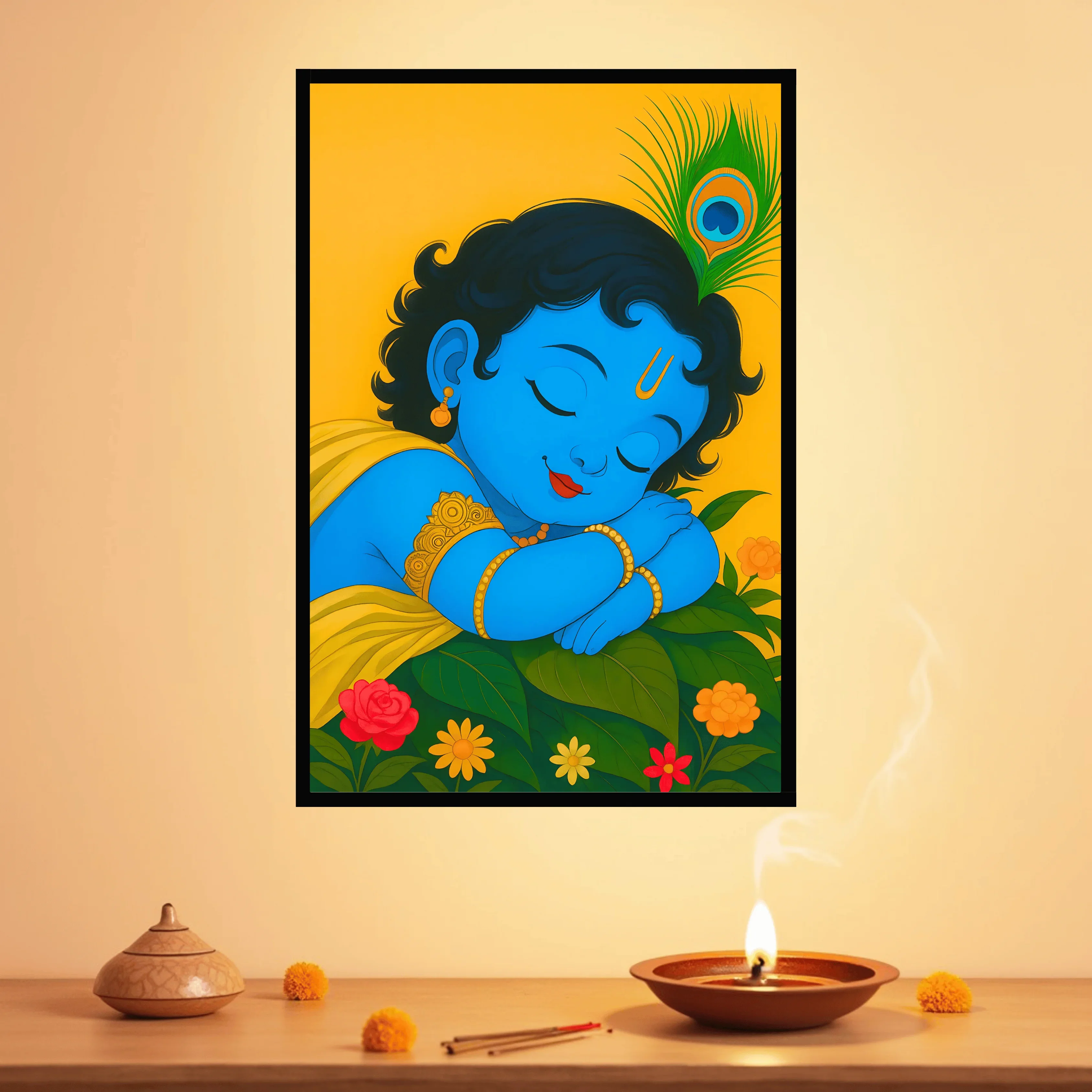 Sleeping Baby Krishna Frame - Image 3